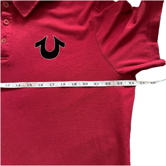 True Religion XXL Red Polo‎ Shirt Buddha Logo Y2K Streetwear Grunge Skate Core - Picture 10 of 11